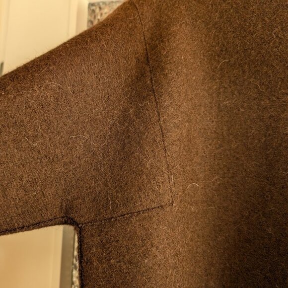 Beyond Threads Alpaca Sweater Jacket Wool Rich Brown Scalloped Edges Structured - Picture 9 of 16